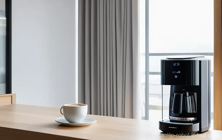 가정용 로봇의 기능적 발전 동향 - A heartwarming scene in a bright, modern Japanese living room. A friendly, medium-sized companion ro...